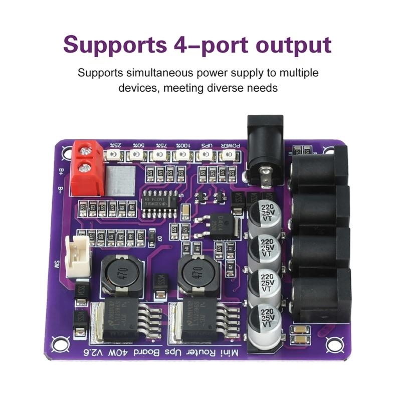 403S 40W Small Router Uninterruptible Power Supply Borad Battery Charging Board Supports 4 Channel Output Protective