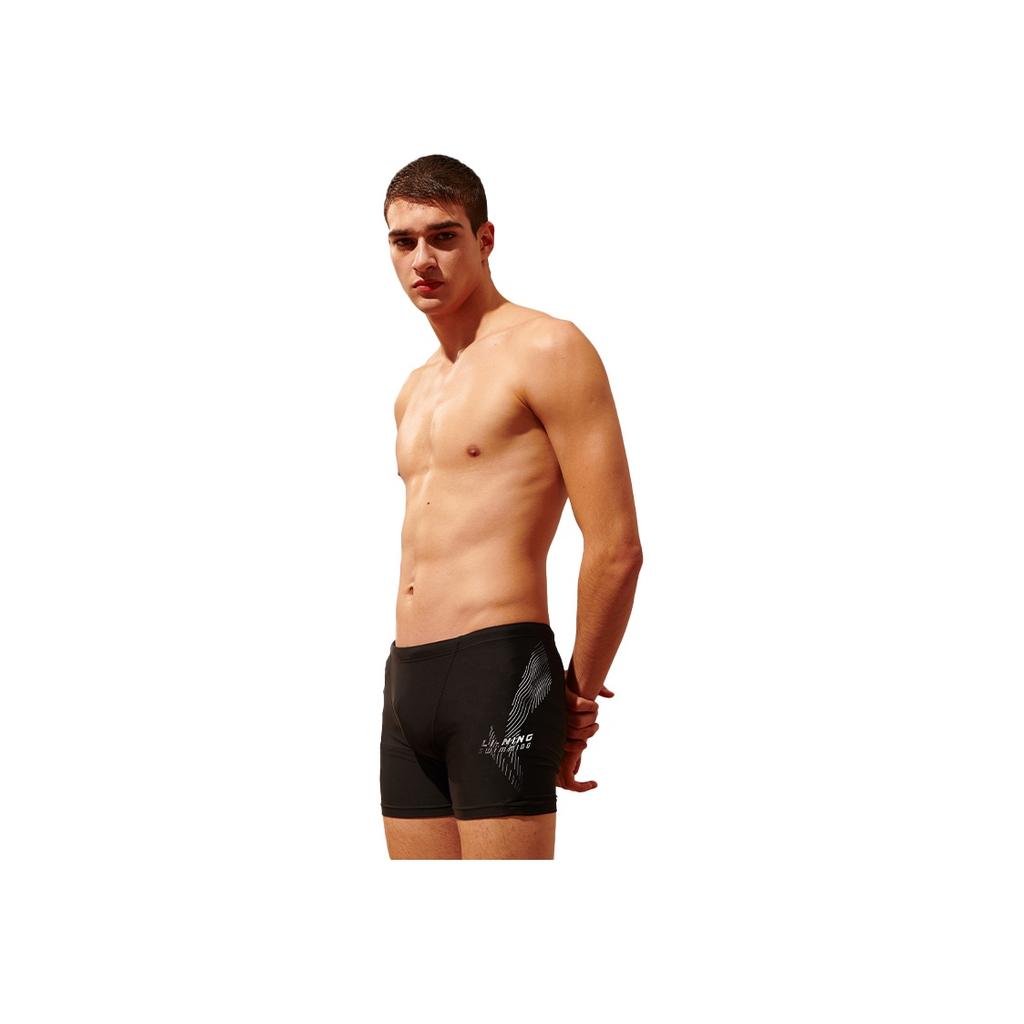 Li Ning Comfortable Beach Resort Hot Spring Swimming Pool Leisure Professional Competitive Swim Trunks Unisex swim trunks Black LNKW027-1