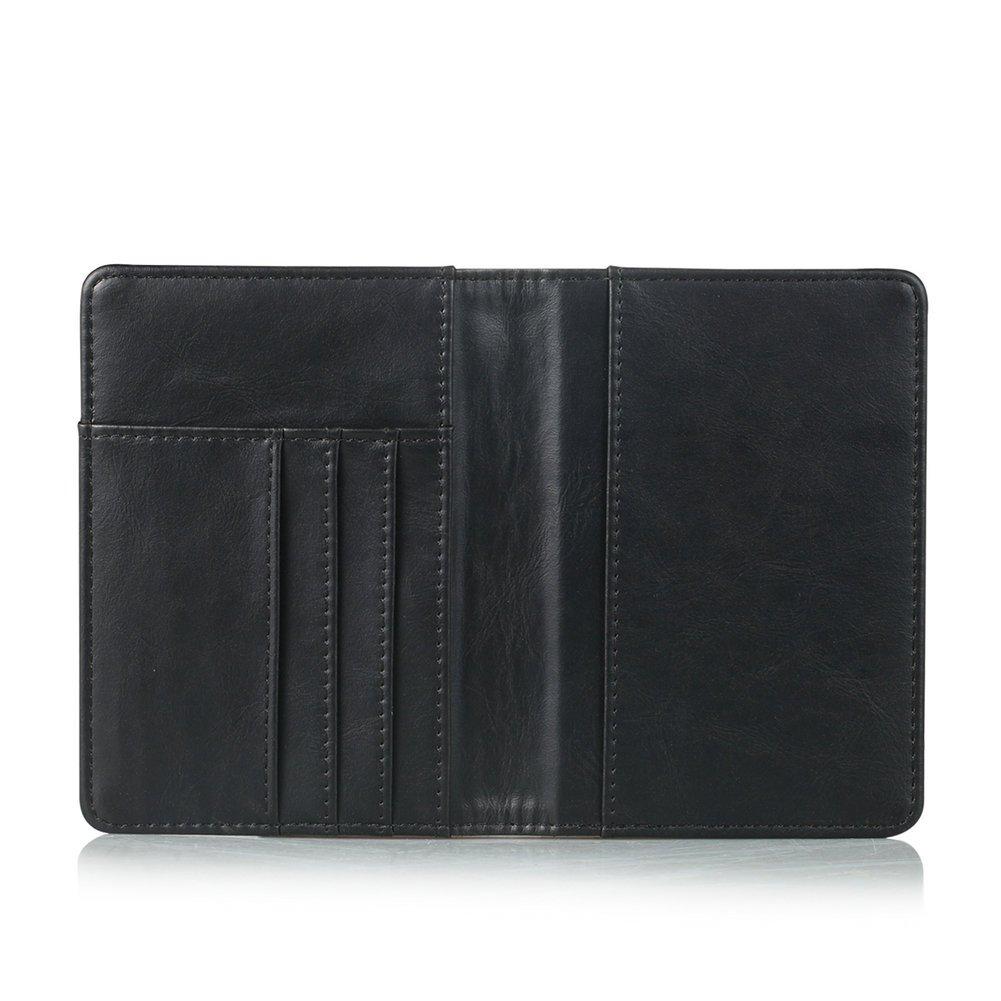 Kepuch Custer Case for Lightweight PU Leather Cover Black Passport, -