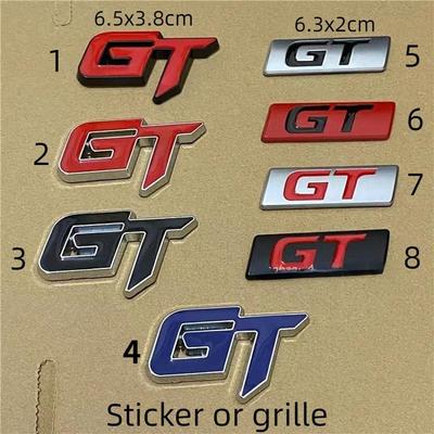 Car Styling 3D Metal GT Emblem Car Front Grille Badge Decal Stickers Accessories For All Models Auto Accessories