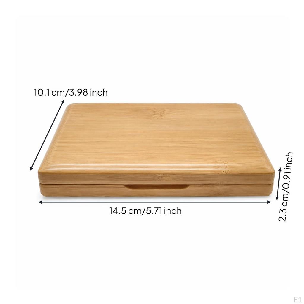 Woodwind Accessory Storage Case with Hinged Lid Bamboo Wooden for Saxophonists,
