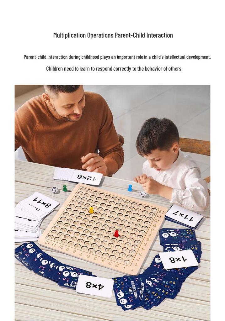 Children's Two-in-One Early Education Math Toy: 99 Multiplication and Addition Board