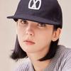 VARZAR VA Square Applique Wool Baseball Cap Black