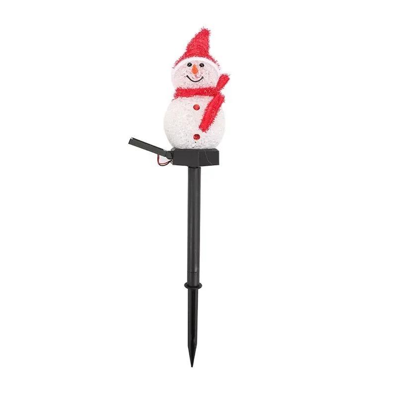 Solar Ground Lights Christmas Snowman Decoration Atmosphere Nightlight Outdoor Garden Garden EVA Rice Grain Snow Man
