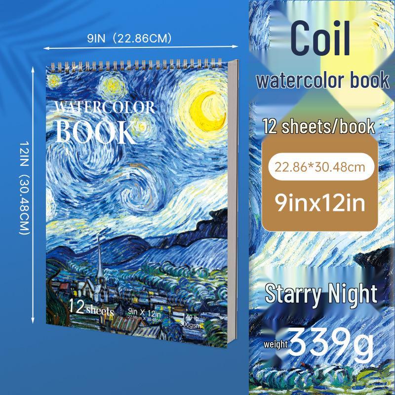 Van Gogh Starry Night Sketchbook: Art Student's Thick Drawing Book for Colored Pencils