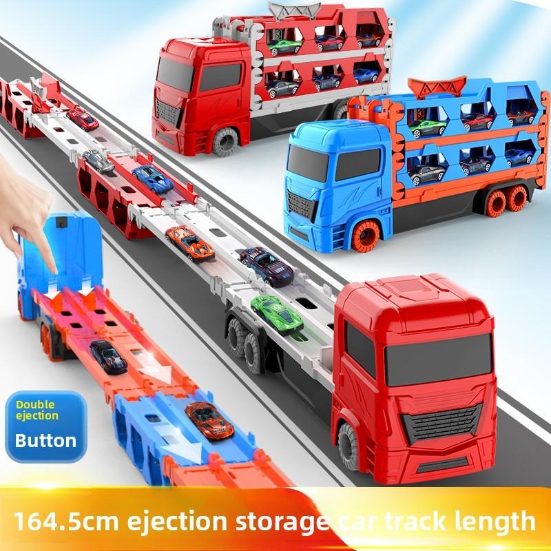 Childrens Large Track Car Set With Collapsible Metal Vehicles For Indoor Play And Development