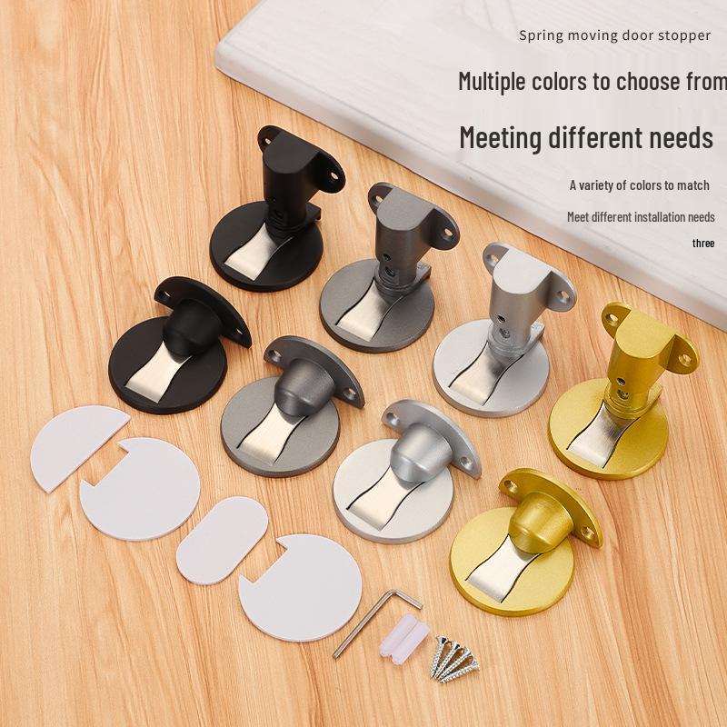 Adjustable Magnetic Aluminum Door Stopper with Anti-Collision Suction Cup