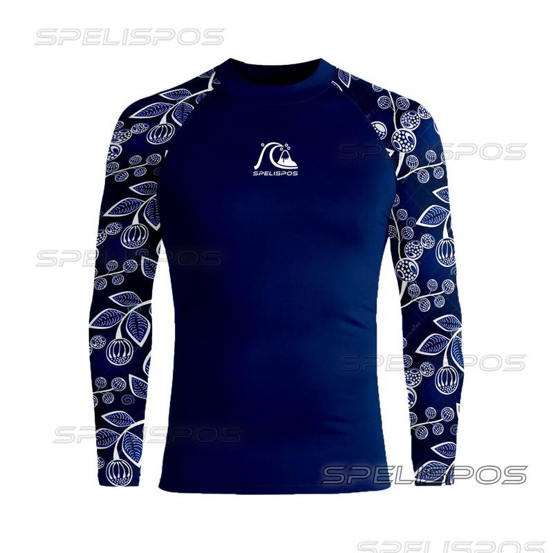 Ανδρικό Rash Guard με Μακριά Μανίκια UPF 50 για Surfing, Κατάδυση, Κολύμβηση, Αντηλιακή Προστασία, Γρήγορο Στέγνωμα, Κορυφή Στολή