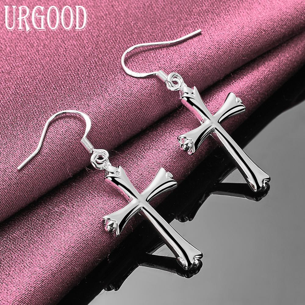 925 Sterling Silver Cross Earrings Wedding Jewelry