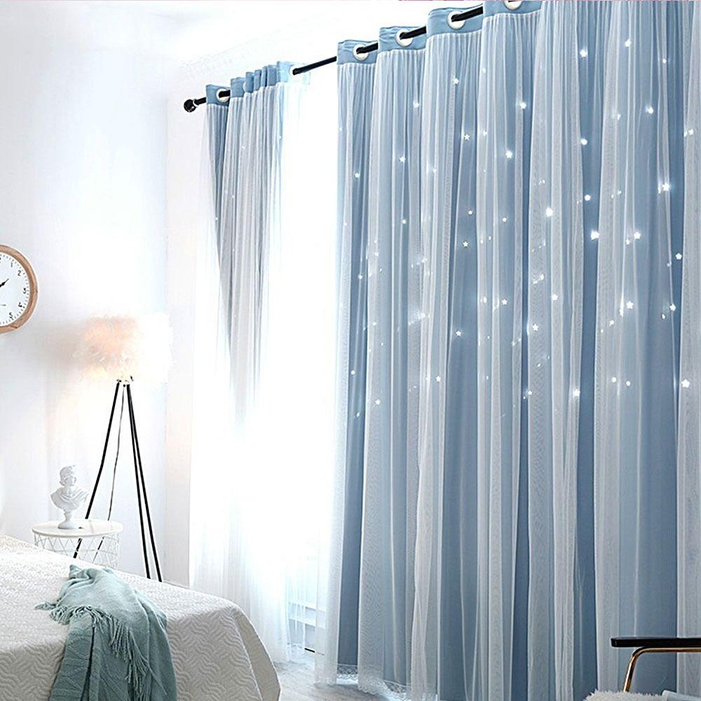 Bunte Sterne Vorhänge Romantische Fenster Vorhänge Moderner Stil Tüll Verdunkelungsvorhänge Schlafzimmer