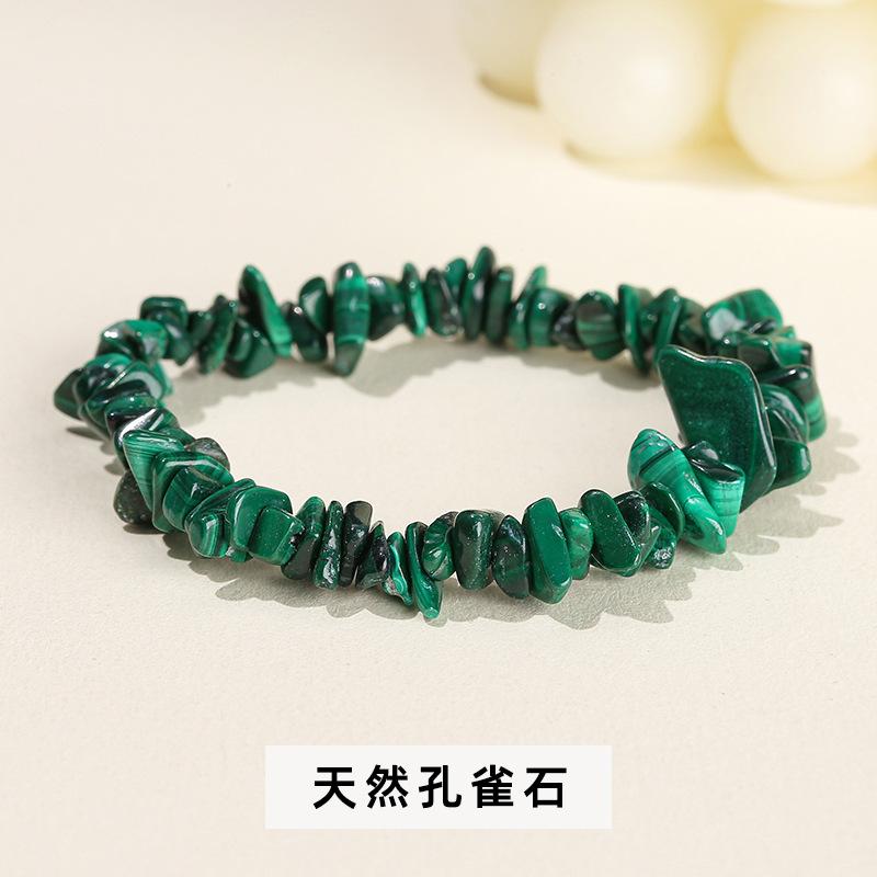 Natural Crystal Agate, Colorful Crushed Stone, Elastic Bracelet, Irregular, European and American Jewelry