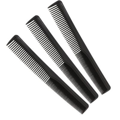 3pcs Hair Comb, Black Plastic Hairdressing Styling Fine Tooth Cutting Combs for Salon, Suits Most Kinds of Hair Types