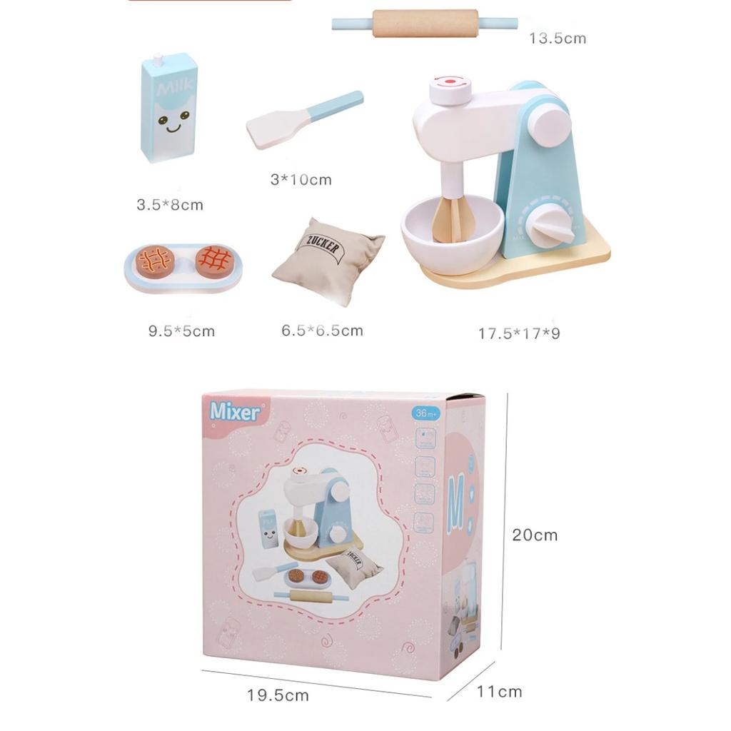 Wooden Kitchen Pretend Play Toy Simulation Wooden Food Mixer Baby Early Learning Educational Toys