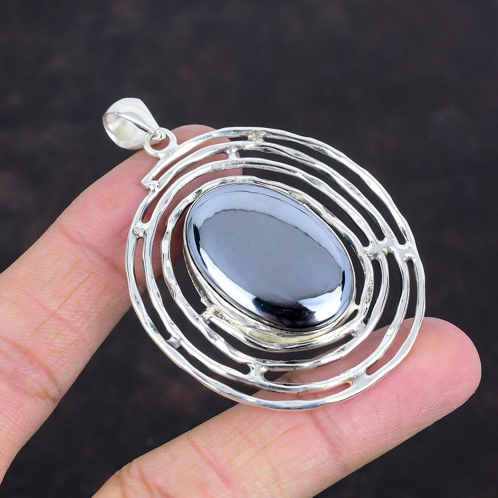 Shungite Pendant Handmade Jewelry Gemstone Pendant 925 Sterling Silver Pendant Top Quality Shungite Jewelry Gifts For Friend Stylish Pendant