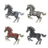 Gift Rhinestone Running Horse Brooch Traditional Vintage Zodiac Animal Badge Retro Brooch Pins Cultural Art