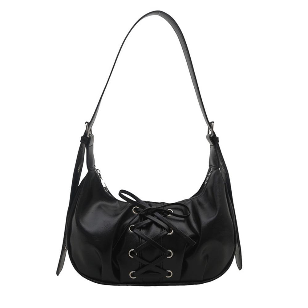 New PU Leather Women Shoulder Bag Pleated Casual Handbags Retro Large Capacity Crossbody Messenger Bag Daily Use