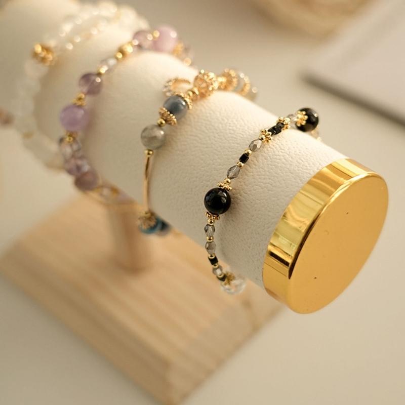 Elegant Sturdy Wood Jewelry Display Stand Accessory for Bracelets and Necklaces With Soft Lint Lining Stylish Designs