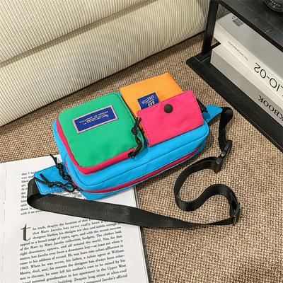 Color-Block Chest Bag for Men & Women – Trendy Multi-Pocket Waist Pack with Adjustable Strap – Perfect for Streetwear, Travel & Daily Use