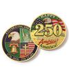 250th Anniversary Commemorative Coin Independence Day Founding Medal Challenge Coin Embossed Metal Coin Color Printed Badge