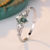 Vintage Grüner Moosstein Achat Ring für Frauen Echt 925 Sterling Silber Hochzeitsschmuck