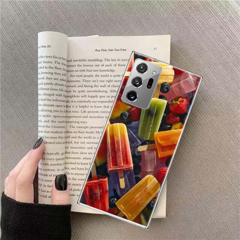 Colorful Ice Cream and Popsicles Phone Case For Samsung Galaxy S25 Edge S24 S23 FE S22 S26 Ultra S21 S20 S10 Plus Capa Soft