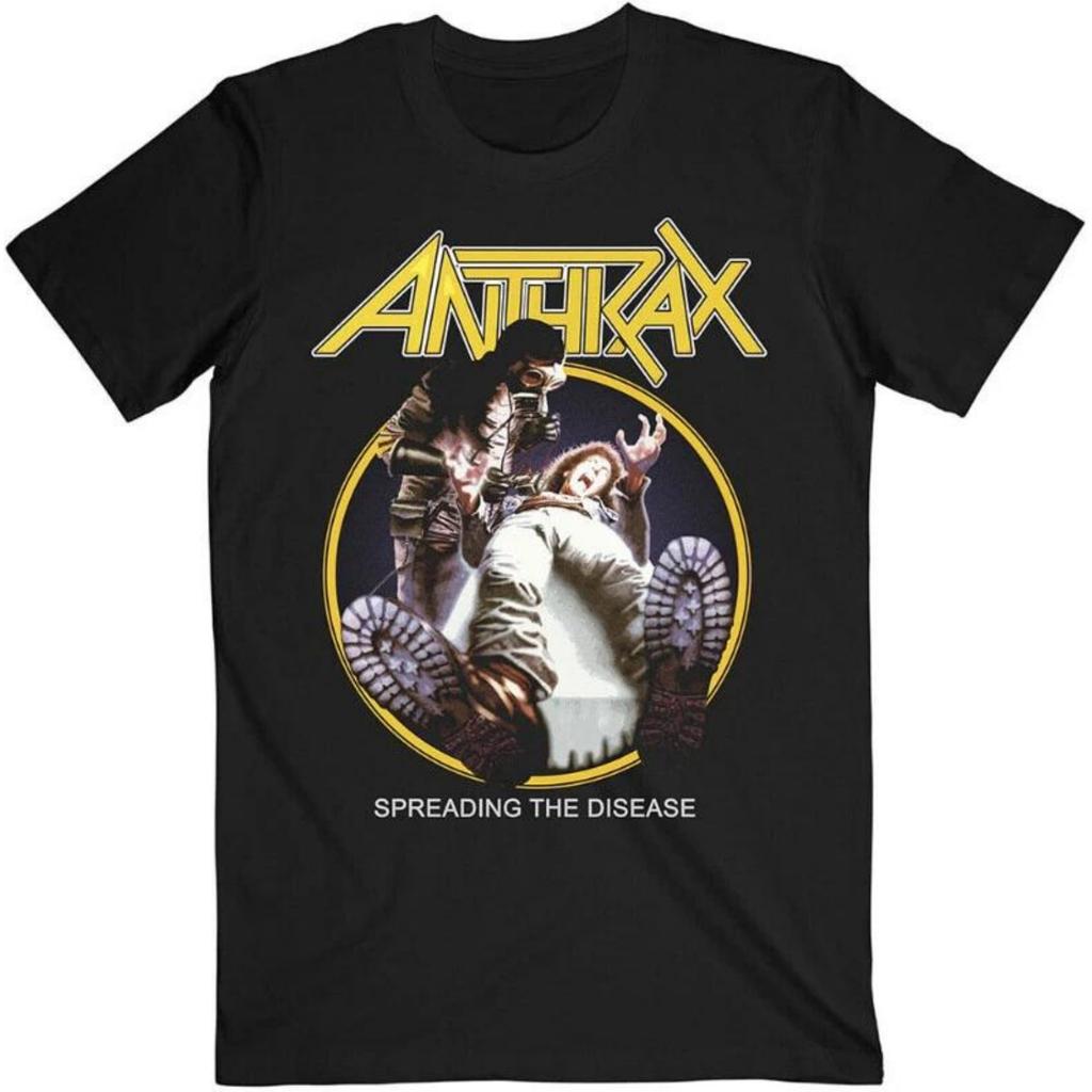 Anthrax Spreading The Disease Maglietta Tracklist S-4XL T-Shirt Maglietta Band Top di Alta Gamma Lusso per Uomo e Donna Y2k