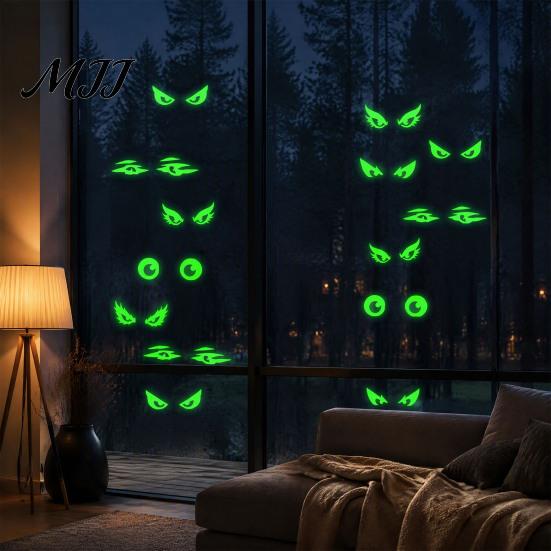 Decorative Stickers for Windows Luminous Cat Eye Window Sticker, Glow in The Dark Peeping Eyes Halloween Party Decorations Decal, Waterproof