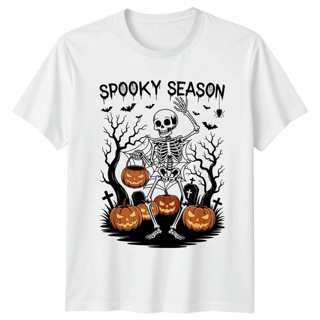 Spooky Season T-Shirt Skeleton Halloween Gift For Him And Her