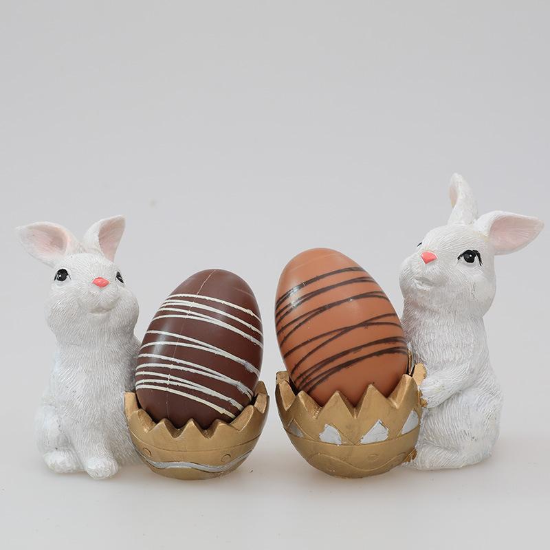 New Easter Bunny Resin Egg Ornaments