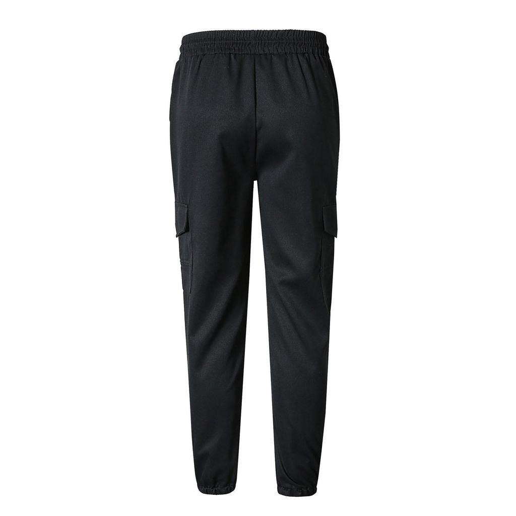 Men's Solid Color Multi-Pocket Cargo Pants Men's Casual Sports Versatile Trousers