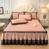 Lace Style Bed Skirt Quilted Bed Cover Queen/King Size Bedspread Solid Color Mattress Protector falda de cama (No Pillowcase)