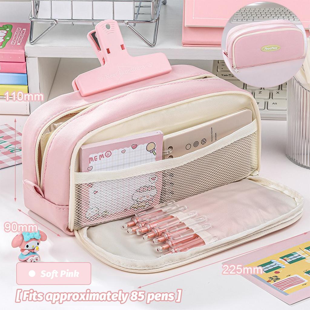 Double-layer Pencil Case Simple Large Capacity Pencil Case High-value Korean Pencil Case Primary School Student Stationery Bag