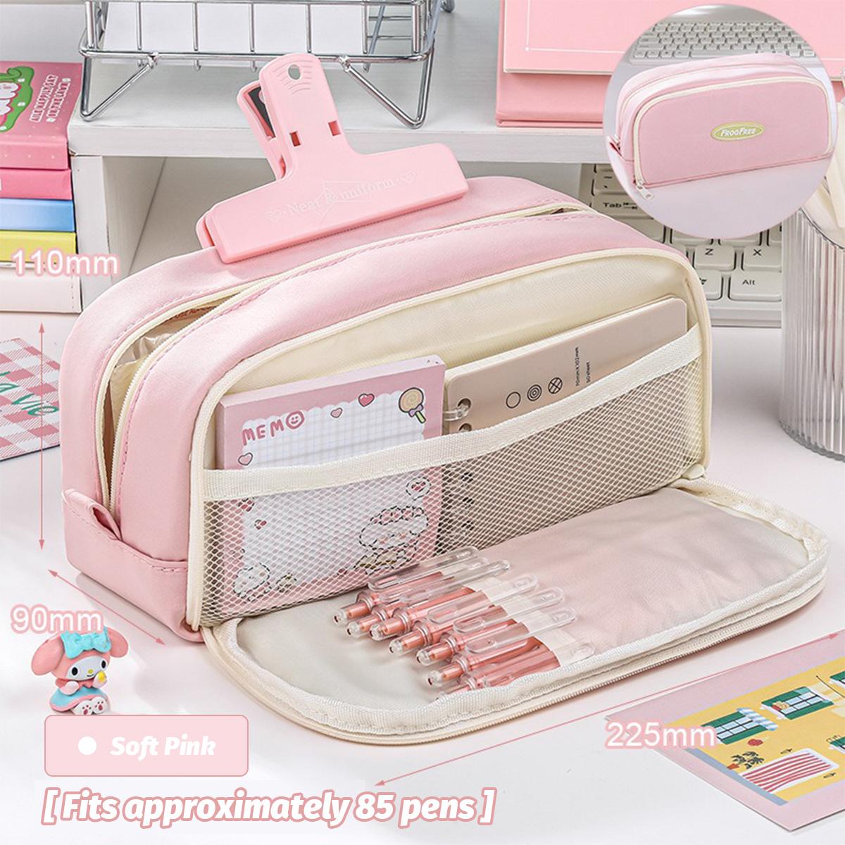 

Double-layer Pencil Case Simple Large Capacity Pencil Case High-value Korean Pencil Case Primary School Student Stationery Bag розовый