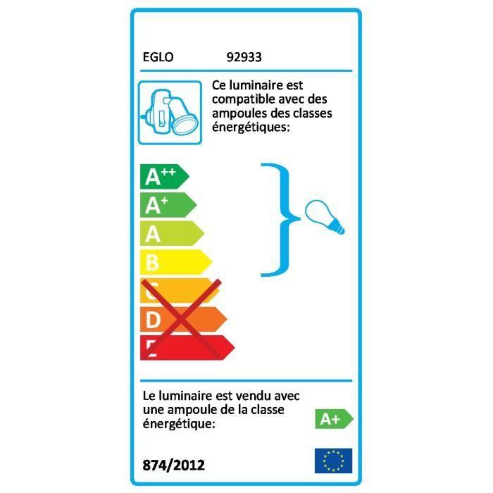 Spot - eglo - mini 4 92933 - acier nickel mat - gu10 - 3000 kelvin - a+