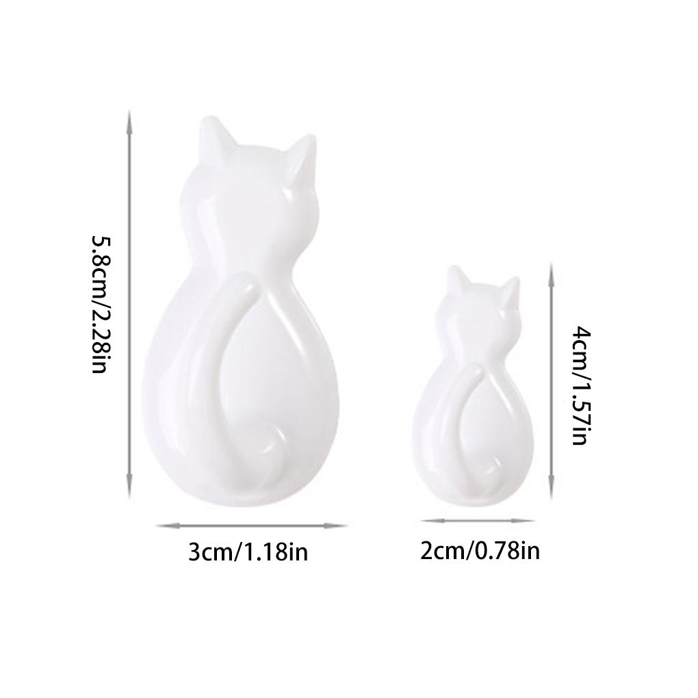 2 Pieces ABS Animal Shape Hook Punch-free Decorative Self-adhesive Replacement Simple Style Bathroom Key Hanger