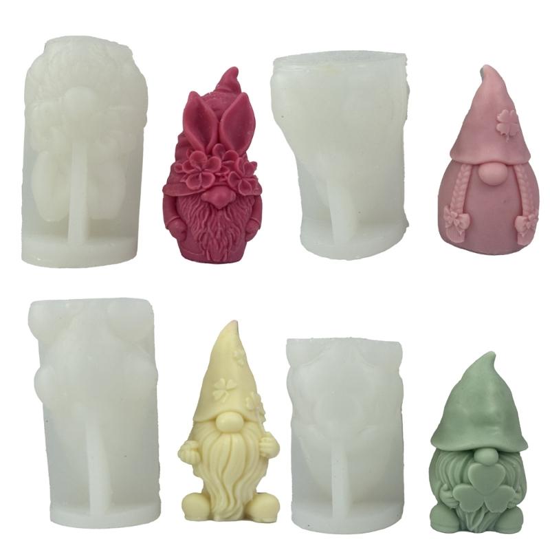 Faceless Dwarf Candle Molds Festival Christmas Gypsum Resin Mold DIY Christmas Dwarf Mold Christmas Home Decoration Art