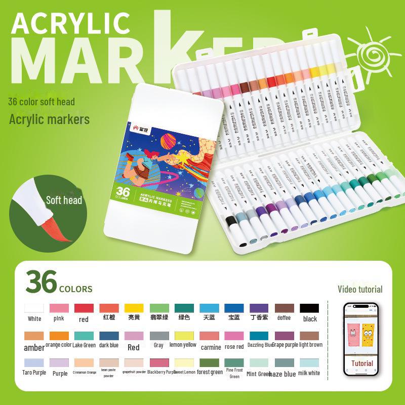 Student Acrylic Marker with Soft Tip, Non-Transparent, Stackable, Choose Complementary Colors