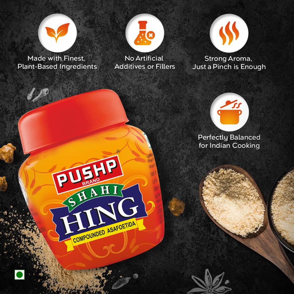 Pushp Shahi Hing Powder Strong Asafoetida Flavor Enhancer For Authentic Indian Cooking Culinary Seasoning 10g Pack Of 10