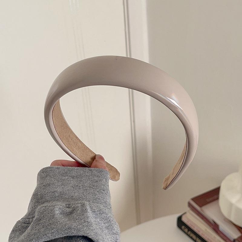 Minimalista Copricapo da Donna Lucido Pelle Sintetica Fasce Spugnose per Donna Ragazze Shopping Viaggio Copricapo Dolce Cerchio per Capelli