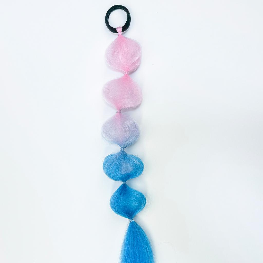 Fashion Braid Sweet Hair Ties Girl Gradient Cherry Blossom Powder Twist Long Braid Wig Hairbands Party Dating Hair Accessories