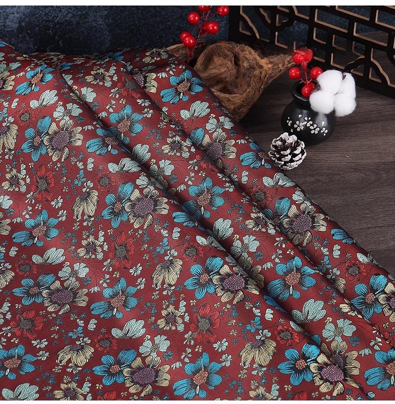 100x150cm Brocade Pattern Garment Fabric Satin Jacquard Designer Fabrics for Sewing Cheongsam Diy Patchwork Cloth