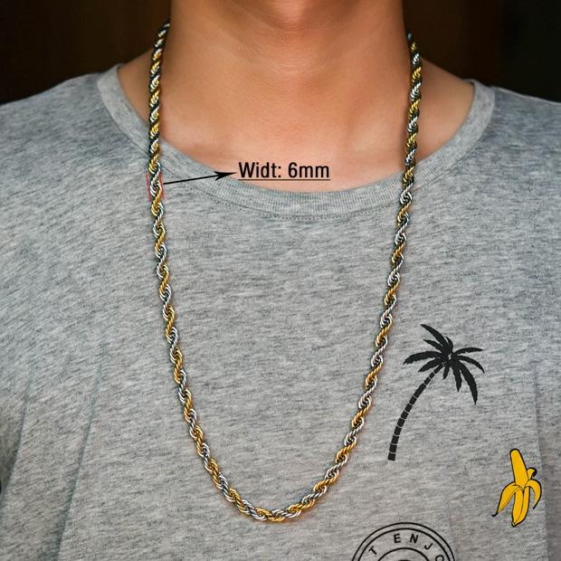 2/3/4/5/6mm Breite gedrehte Seilkette Halskette Edelstahl Choker für Damen Herren Metall Schmuckzubehör 5 Farben 16 bis 30 Zoll