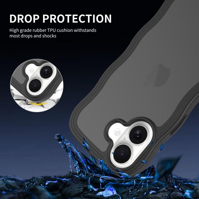 Suitable Iphone17 Phone Case Skin Wave Pattern 16promax Matte 15plus Protective Cover