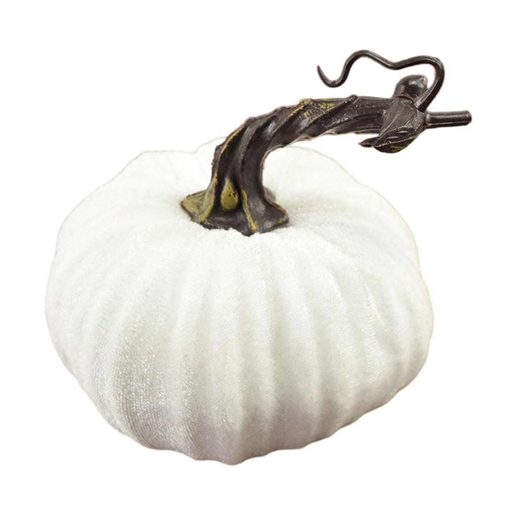 Faux Flannel Pumpkin Halloween Decoration for Cabinet Display and Photography Prop with Foam