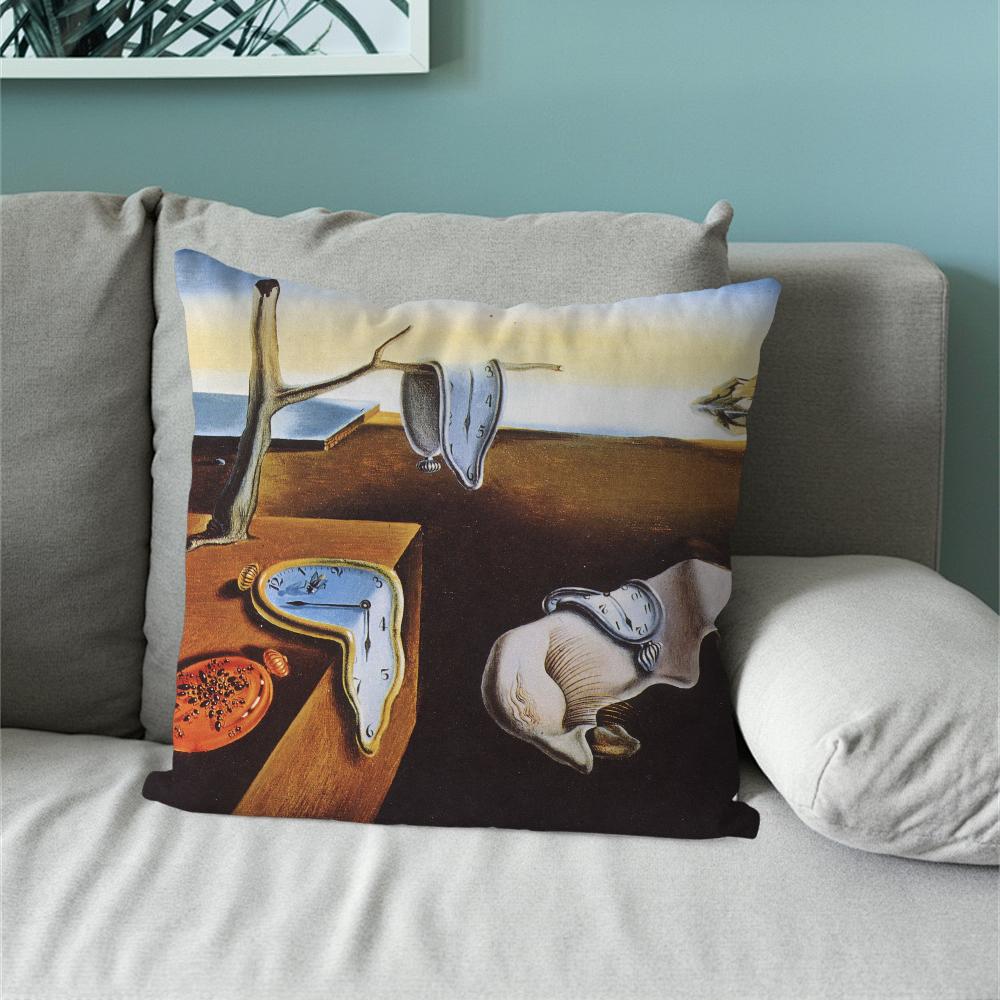Salvador Dali Pop Art Pillow Case Sofa Living Room Bedroom Headboard Backrest Cushion Square Cushion Nap Time