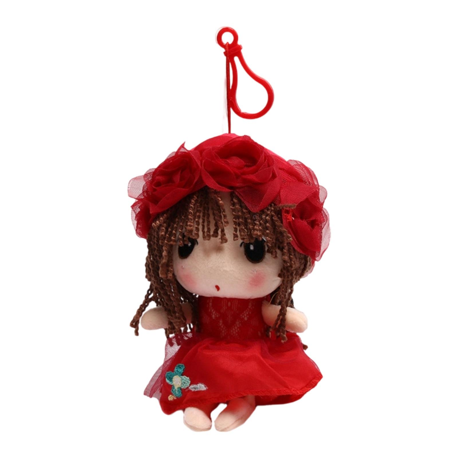 

Plush Flower Charm - Adorable Miniature Doll Keychain Or Bag Accessory, Handmade-Inspired Whimsical Gift For Girls & Women One Size