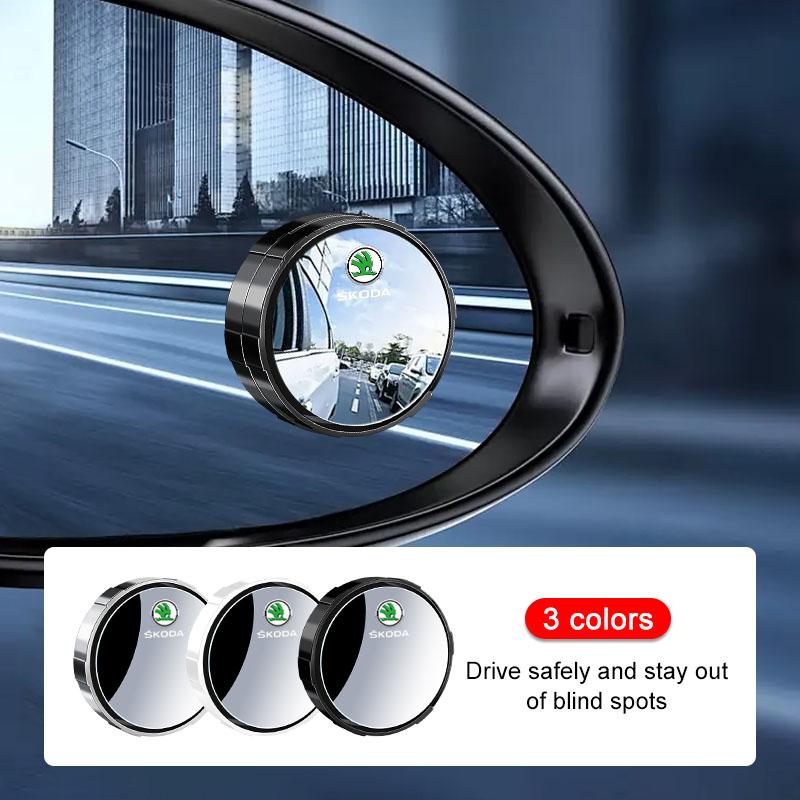 2Pcs Adjustable 360 Degree Car Blind Spot Rear View Mirror Angle for Skoda Octavia 2 3 Fabia Kamiq Kapoq Kodiaq A5 A7 Rapid SCALA Superb