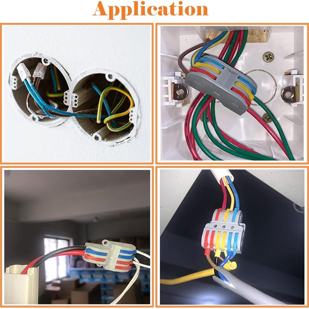 10PCS SPL2/3 Connector Wiring Terminal Quick PCT Lamp Wire Connector Parallel Wire Junction Box 2 In Multiple Out Splitter