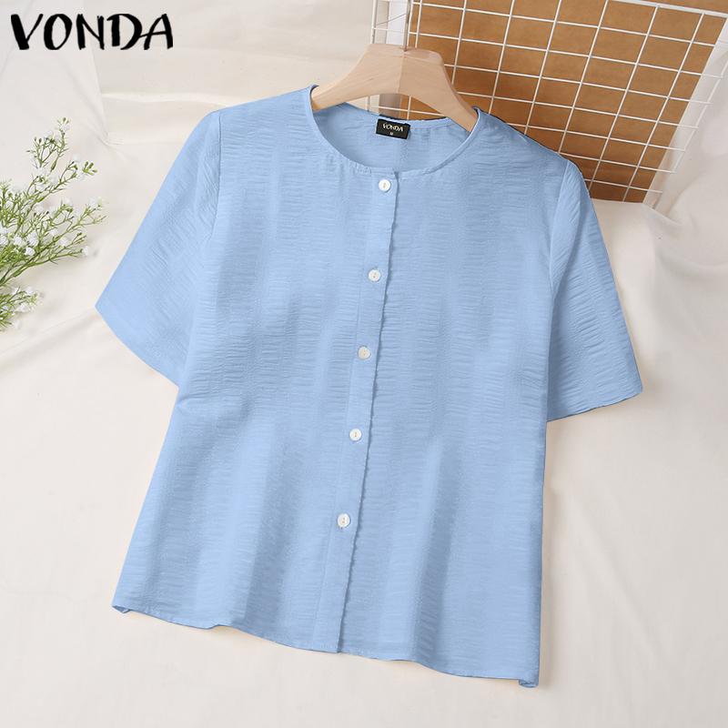 

Летняя блузка VONDA, свободные женские топы с короткими рукавами