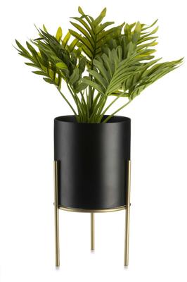 Moderner Schwarz-Goldener Blumentopf 20 Loft